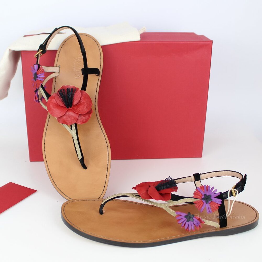 NEW VALENTINO GARAVANI Floral Leather Sandals, for Party/ Beach/ Vacation